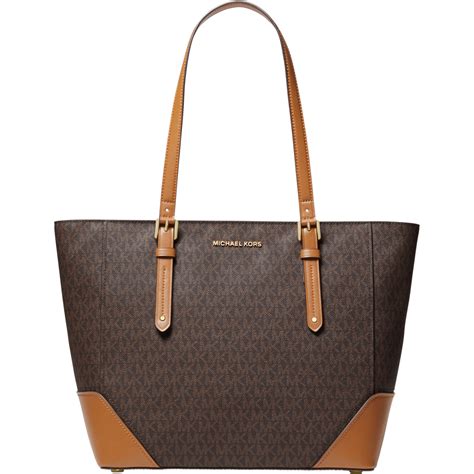 michael kors signature aria large tote bag|Aria Large Signature Logo Jacquard Tote Bag .